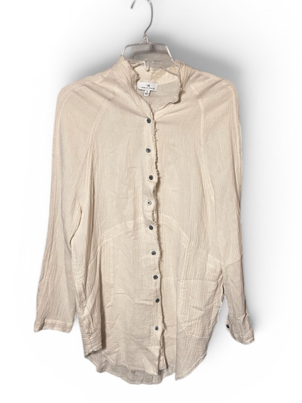Urban Daisy Gauze Button Down Fringe cotton shirt